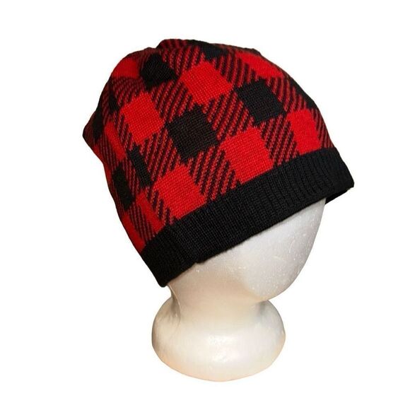 NWOT SMARTWOOL MEN'S SLOPESTYLE HAT red plaid merino wool blend winter beanie - Picture 2 of 6